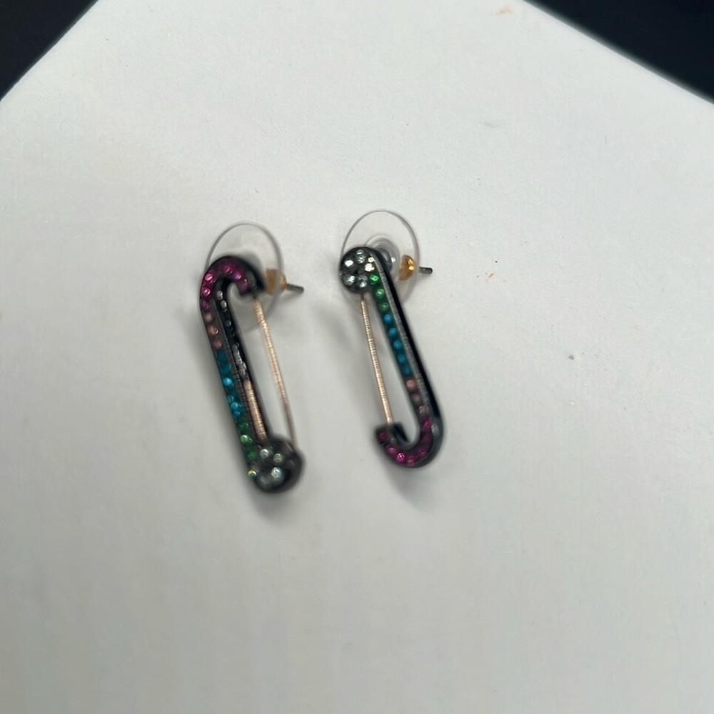Mystic Baroque safety pin earrings